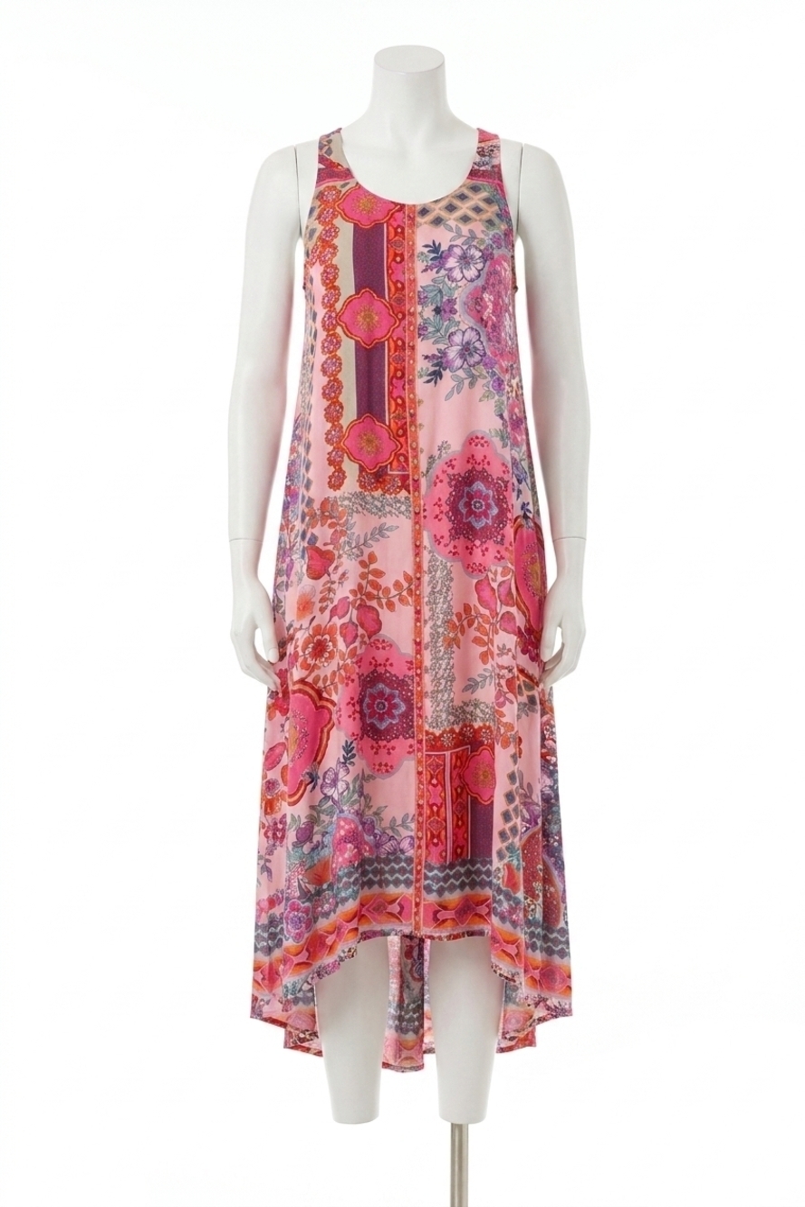 NEW JOHNNY WAS dornaz scoop neck dress in tami scarf